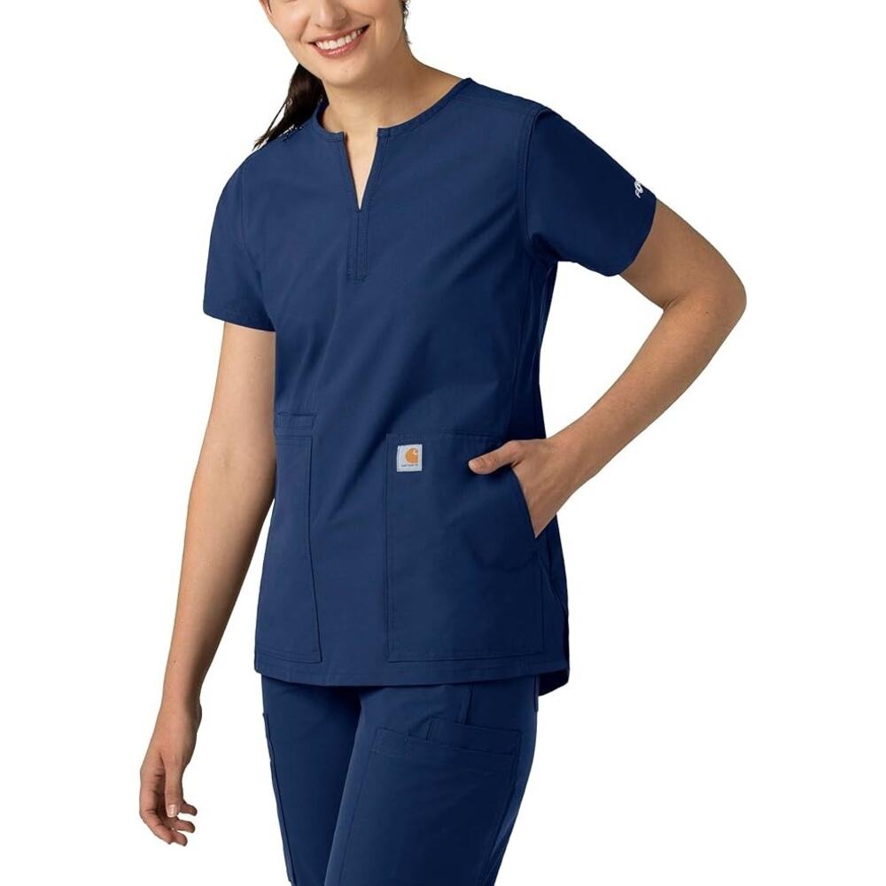 Carhartt C12213 Women's Force‎ V Neck Tunic Scrub Top 3 Pockets Large